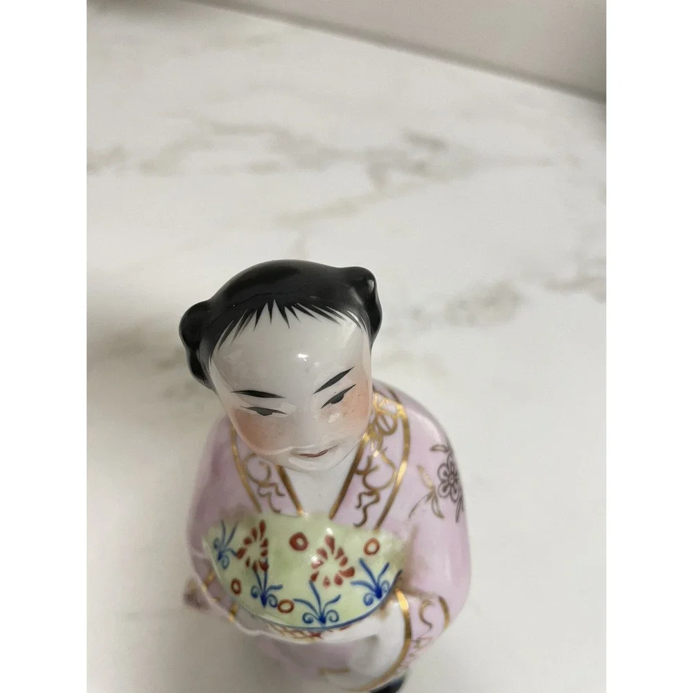 Vintage Porcelain Asian Chinese Woman Lady Flower Pot Basket Figurine‎ Statue 7